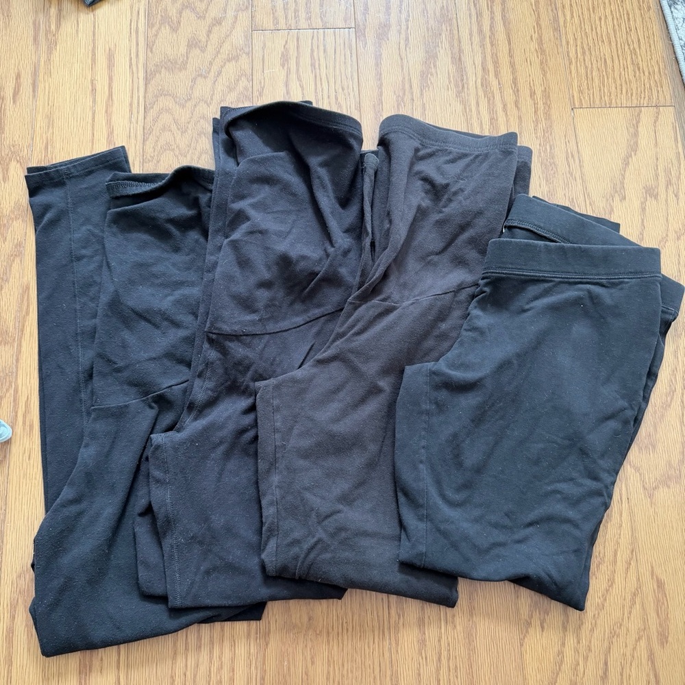 Lot of 4 women’s maternity Black Women's Leggings medium maternity pants